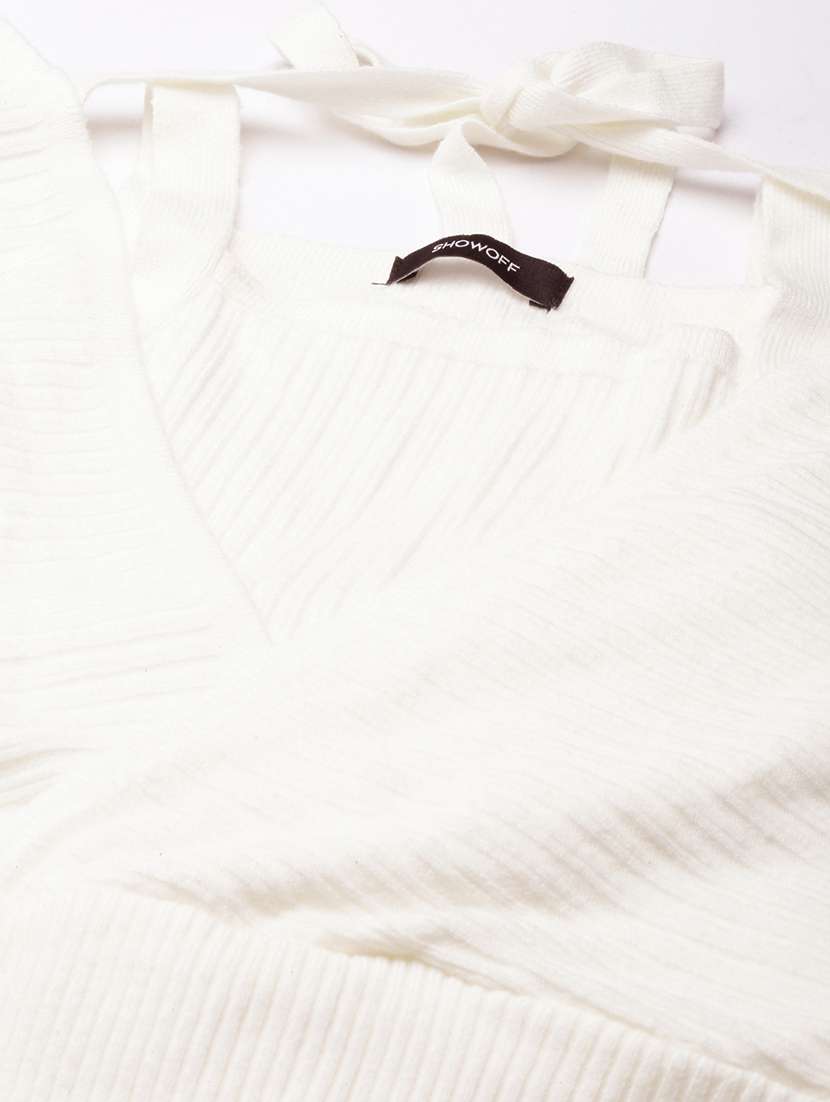 women solids long sleeves crop top - 21023741 - Standard Image - 7