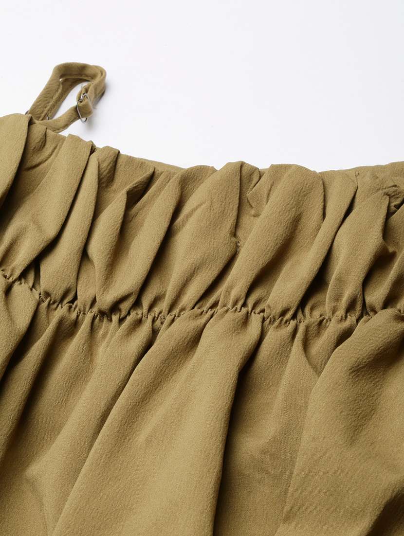 olive off shoulder top - 21023752 -  Standard Image - 7