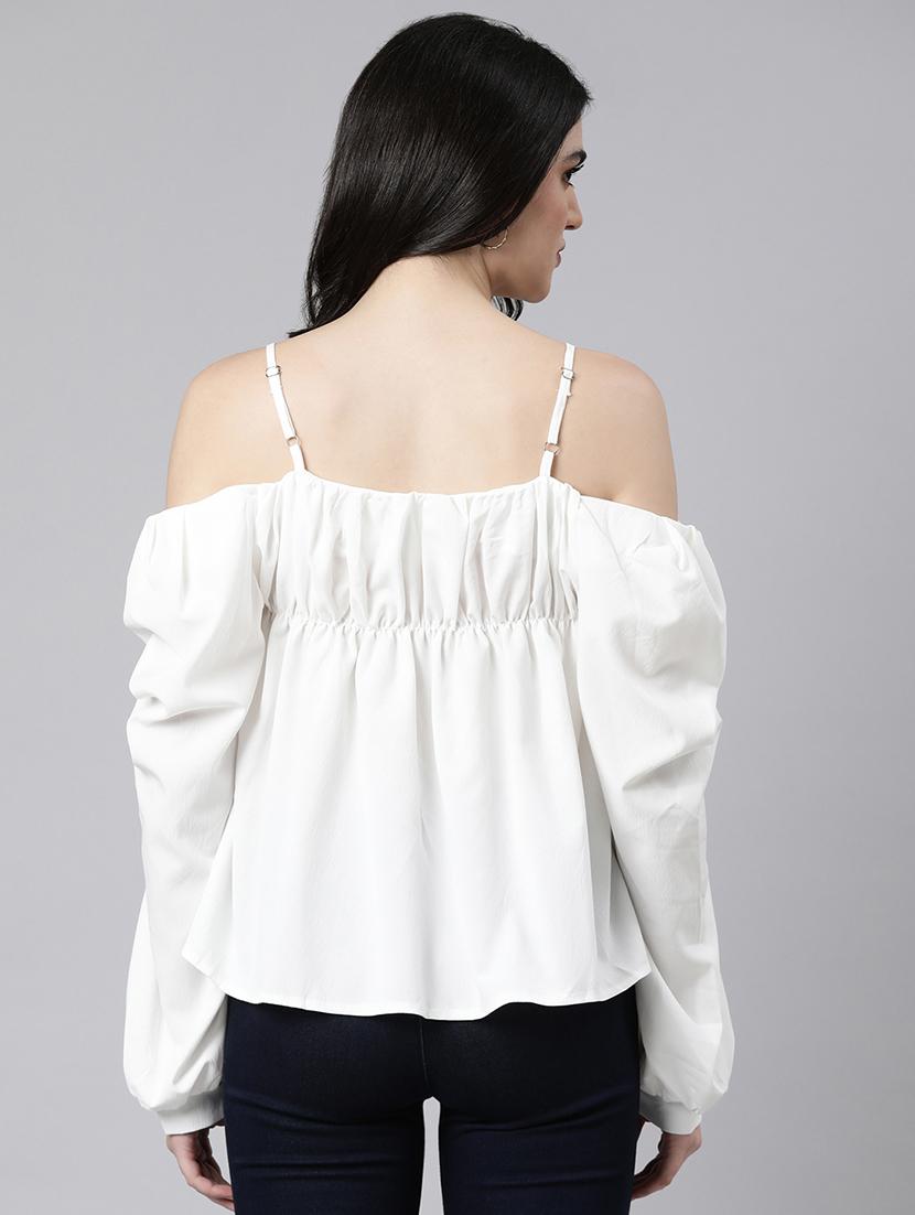 off white off shoulder top - 21023753 - Standard Image - 2