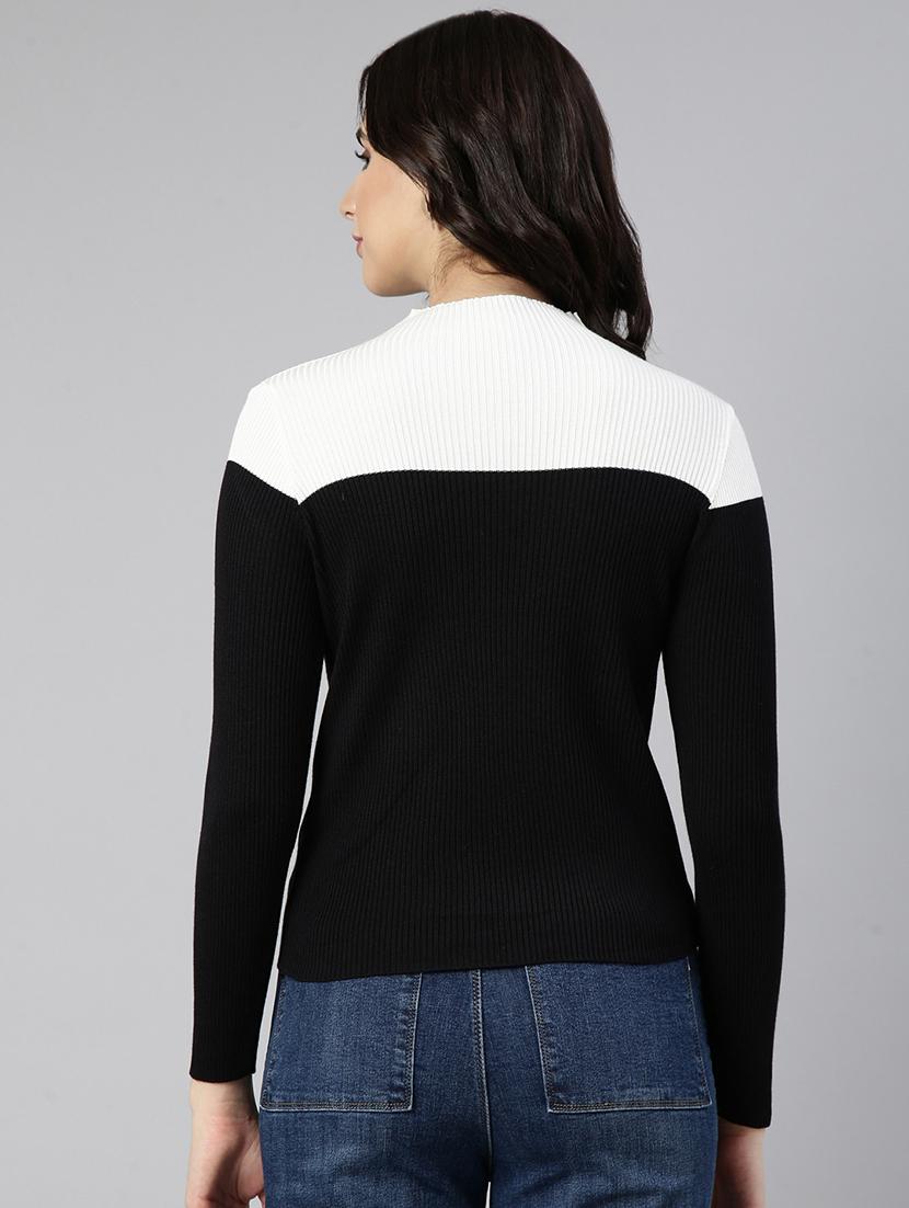 black acrylic high neck top - 21023757 - Standard Image - 2