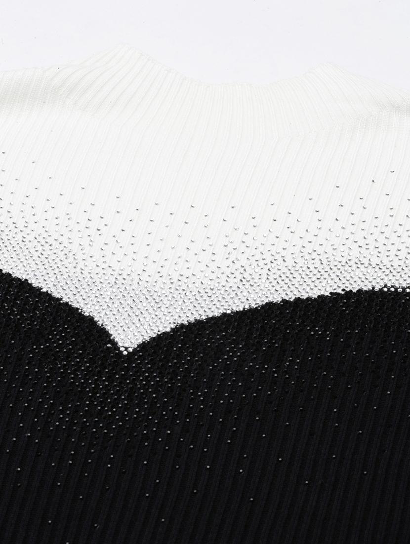 black acrylic high neck top - 21023757 - Standard Image - 7