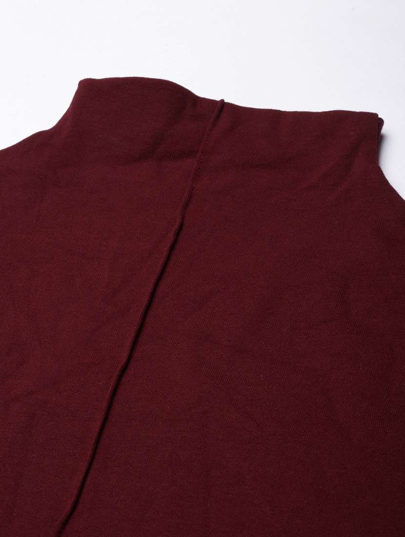 women maroon solids long sleeves top - 21023766 -  Standard Image - 7
