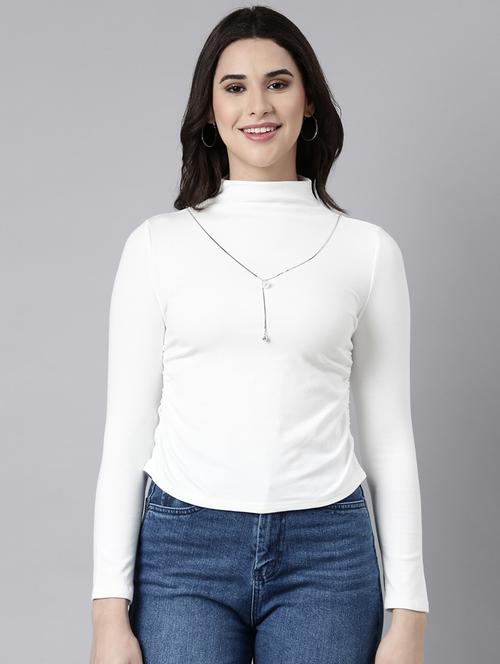 women white solids long sleeves top - 21023771 - Standard Image - 0