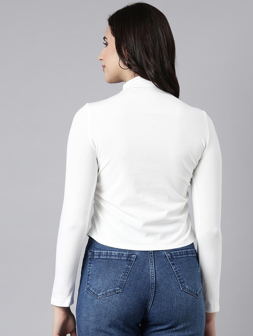 women white solids long sleeves top - 21023771 - Standard Image - 2