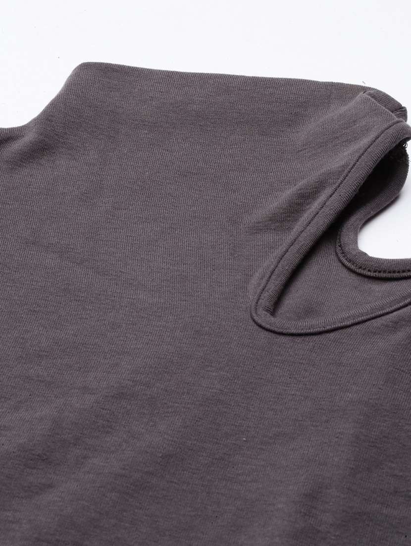 women grey solids sleeveless crop top - 21023772 - Standard Image - 7