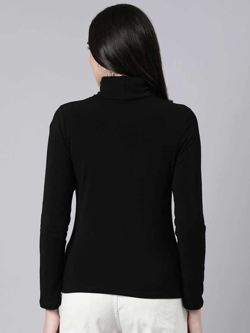 black acrylic high neck top - 21023774 -  Standard Image - 2