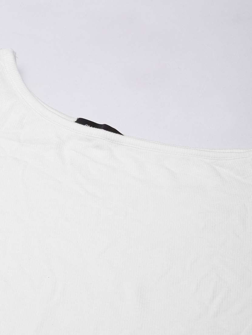 white cotton blend regular top - 21023776 -  Standard Image - 7