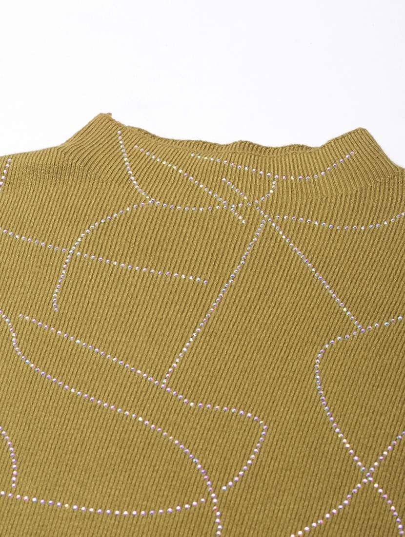 women olive embellished long sleeves top - 21023781 -  Standard Image - 7