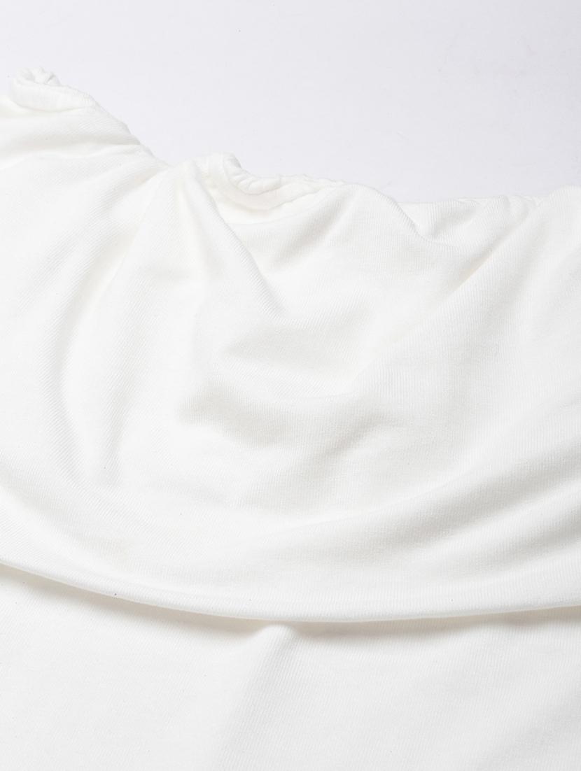 off white cotton blend regular top - 21023802 - Standard Image - 7