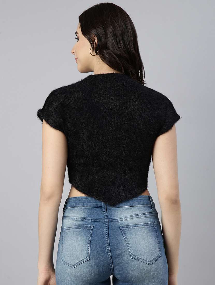 black acrylic crop top - 21023806 -  Standard Image - 2