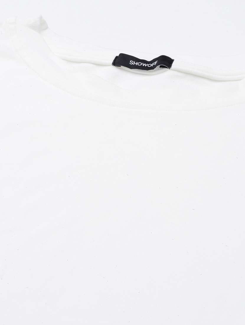 off white cotton blend asymmetric top - 21023810 - Standard Image - 7