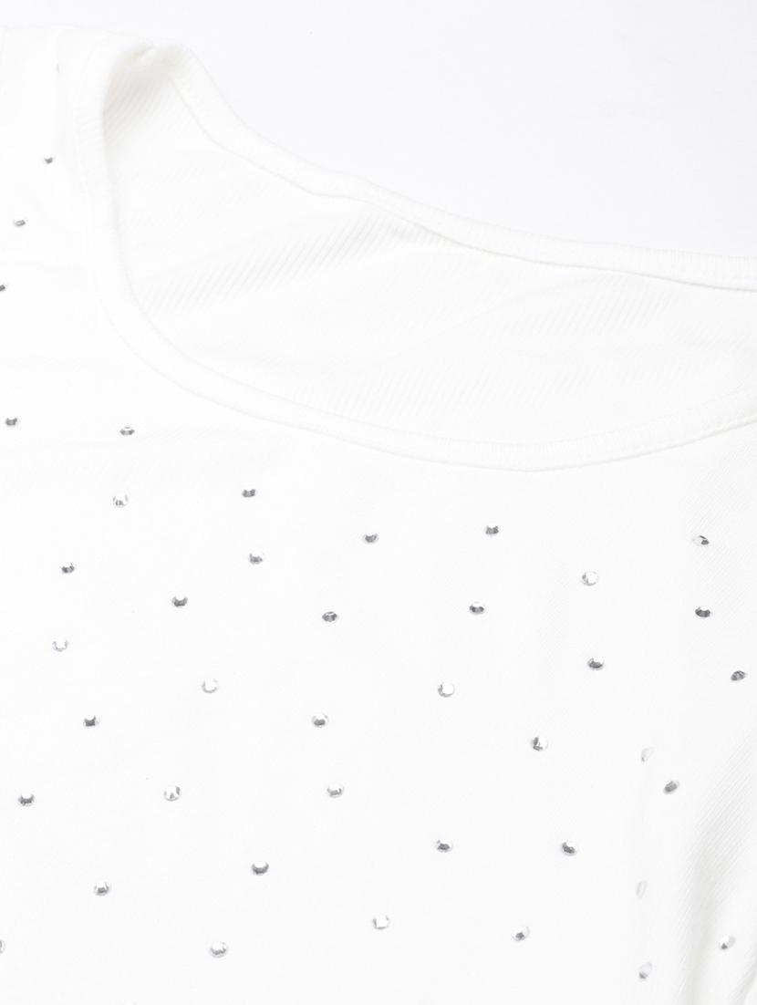 women white embellished crop top - 21023833 - Standard Image - 7