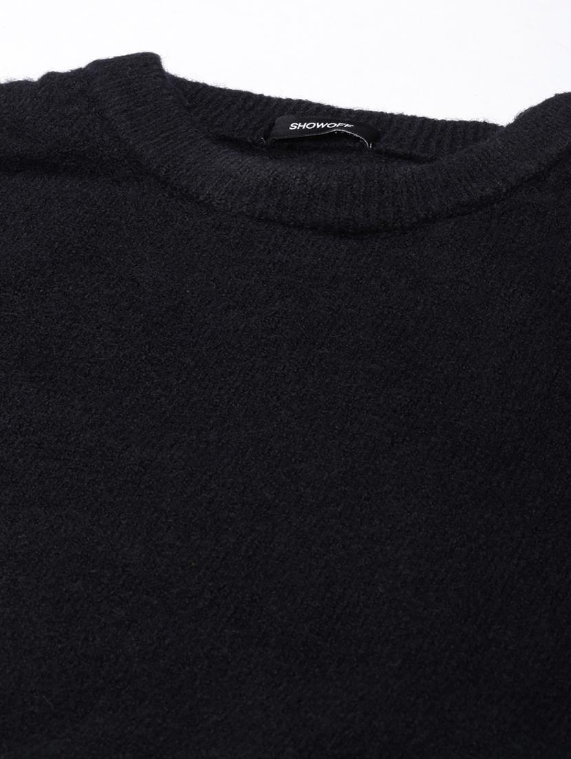 women black solids long sleeves crop top - 21023836 - Standard Image - 7