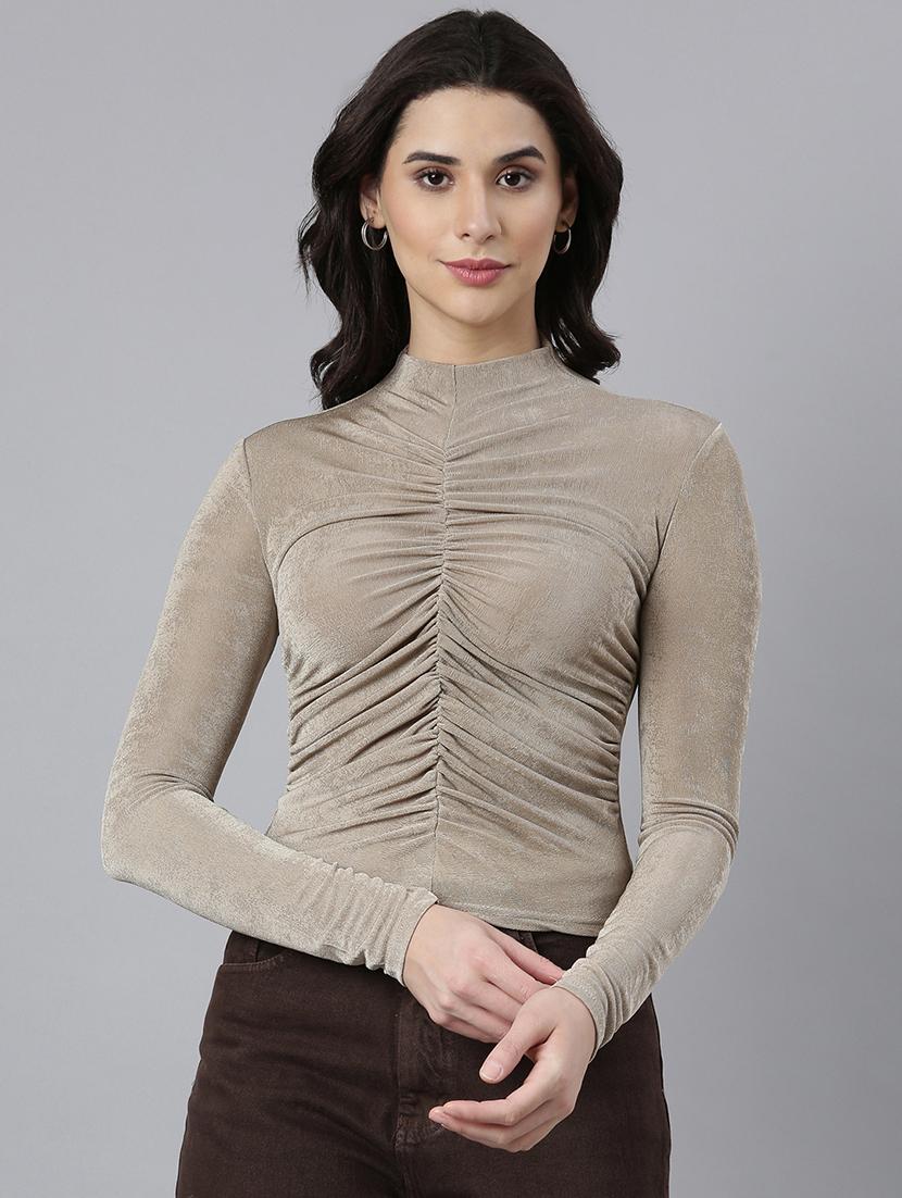 beige lycra regular top - 21023844 -  Zoom Image - 0