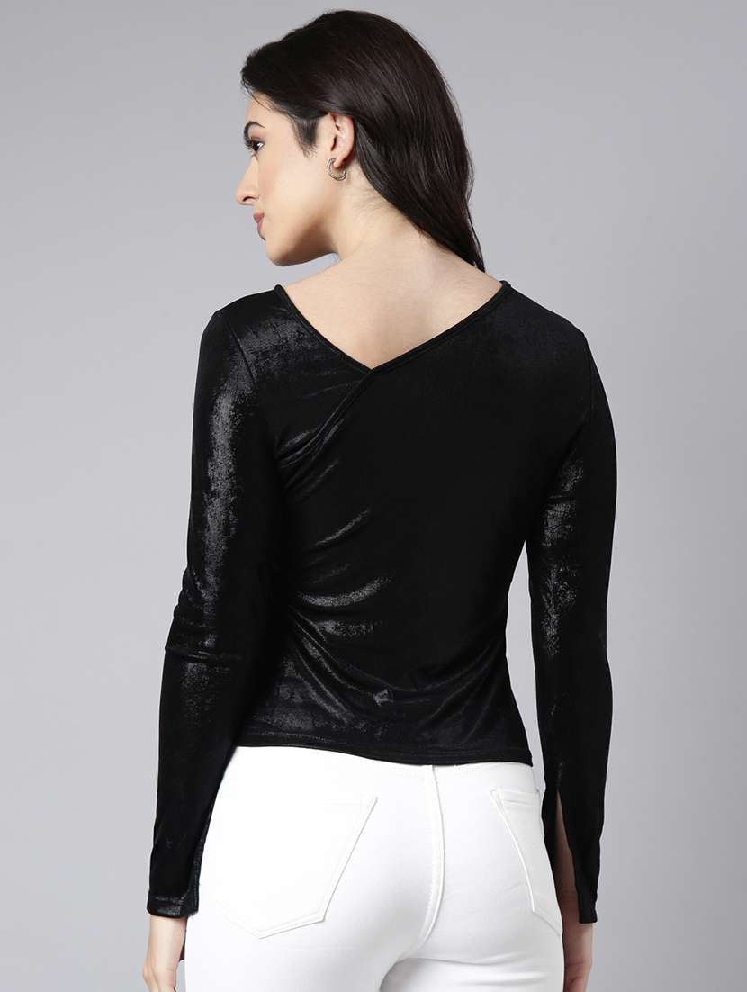 black nylon regular top - 21023884 -  Standard Image - 2