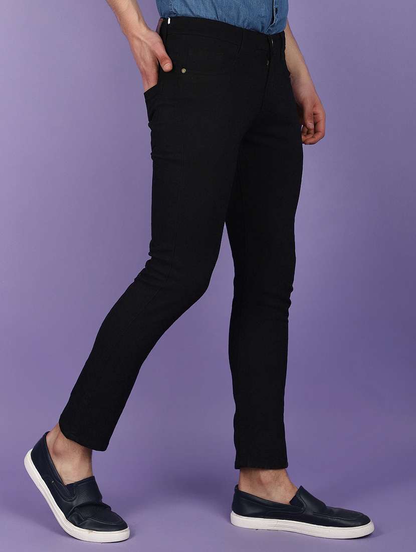 men solid black slim fit jeans - 21023984 -  Standard Image - 2