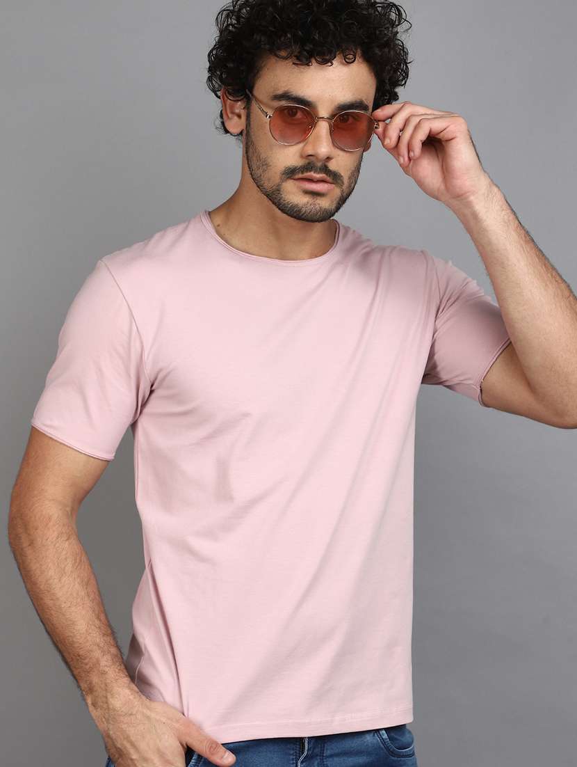 men solid pink casual t-shirt - 21023988 -  Standard Image - 2