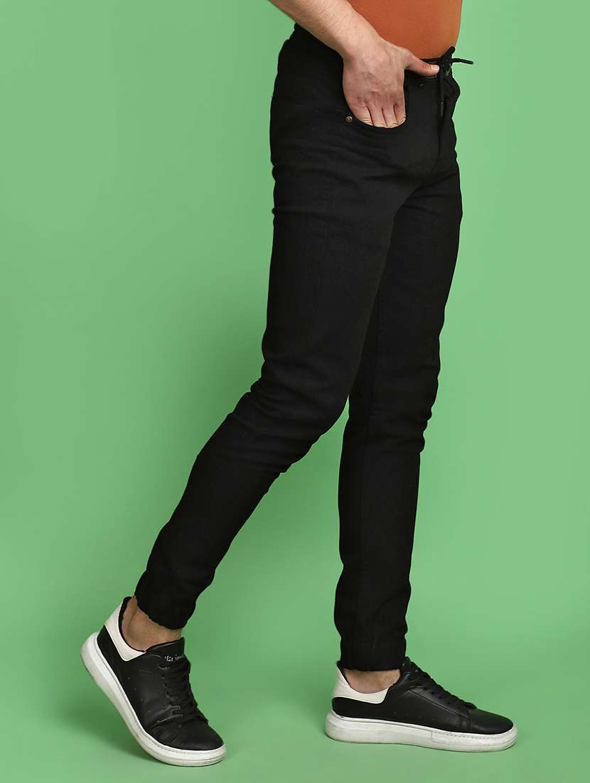 men solid mid rise jogger - 21024017 -  Standard Image - 2