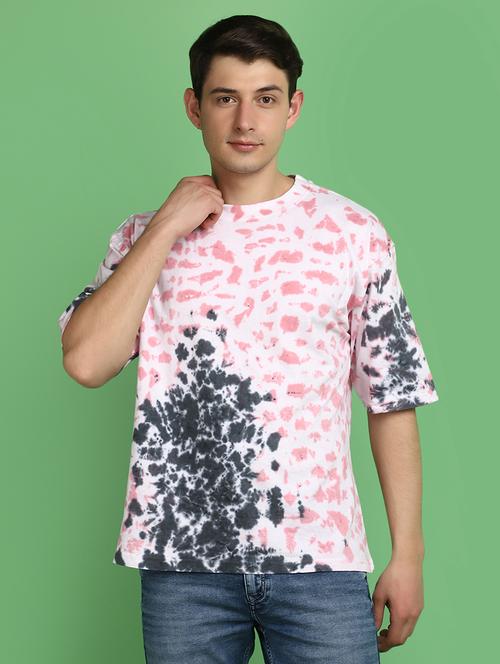 men white tie & dye printed casual t-shirt - 21024031 - Standard Image - 0