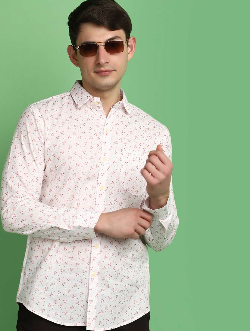 men printed poplin casual shirt - 21024047 -  Standard Image - 2