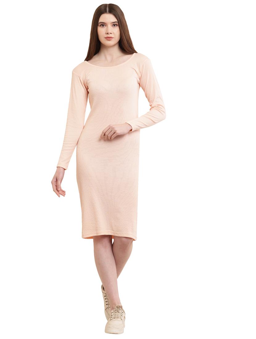 solid cotton lycra sheath dress - 21024287 -  Zoom Image - 0