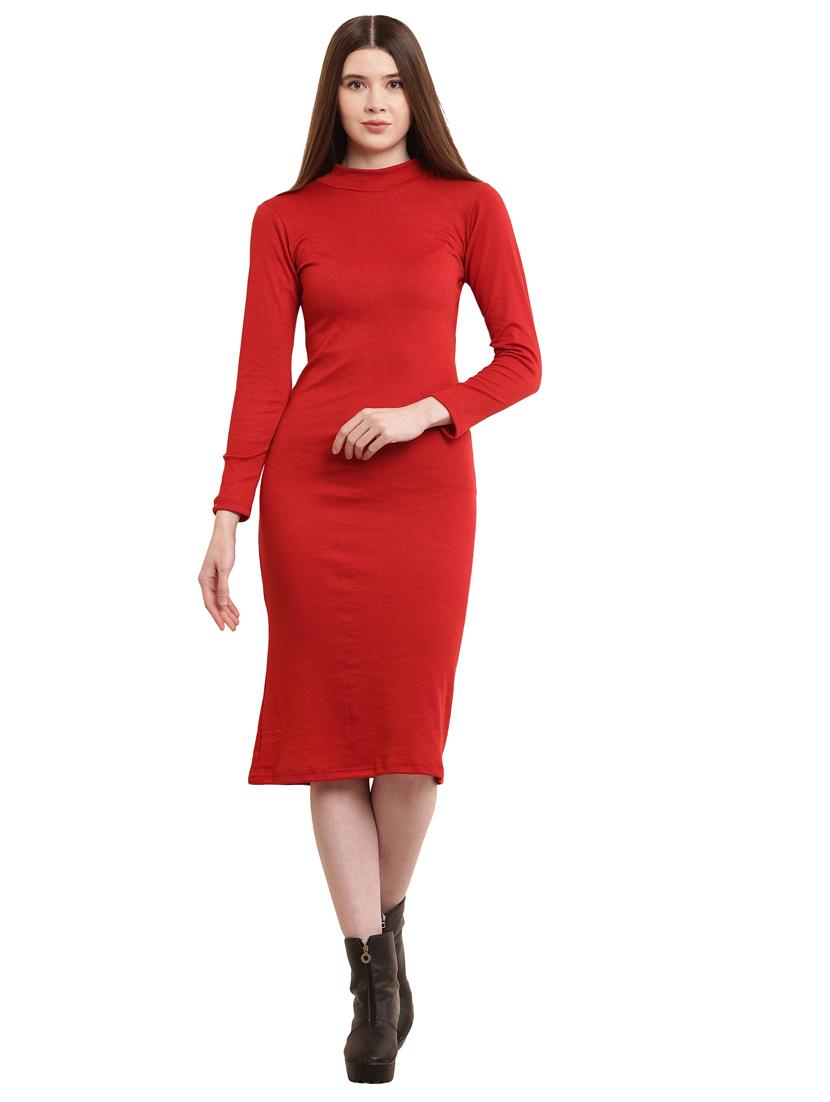 solid red bodycon dress - 21024291 -  Zoom Image - 0