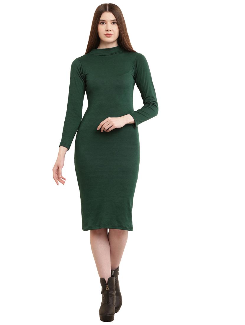solid green bodycon dress - 21024295 - Zoom Image - 0