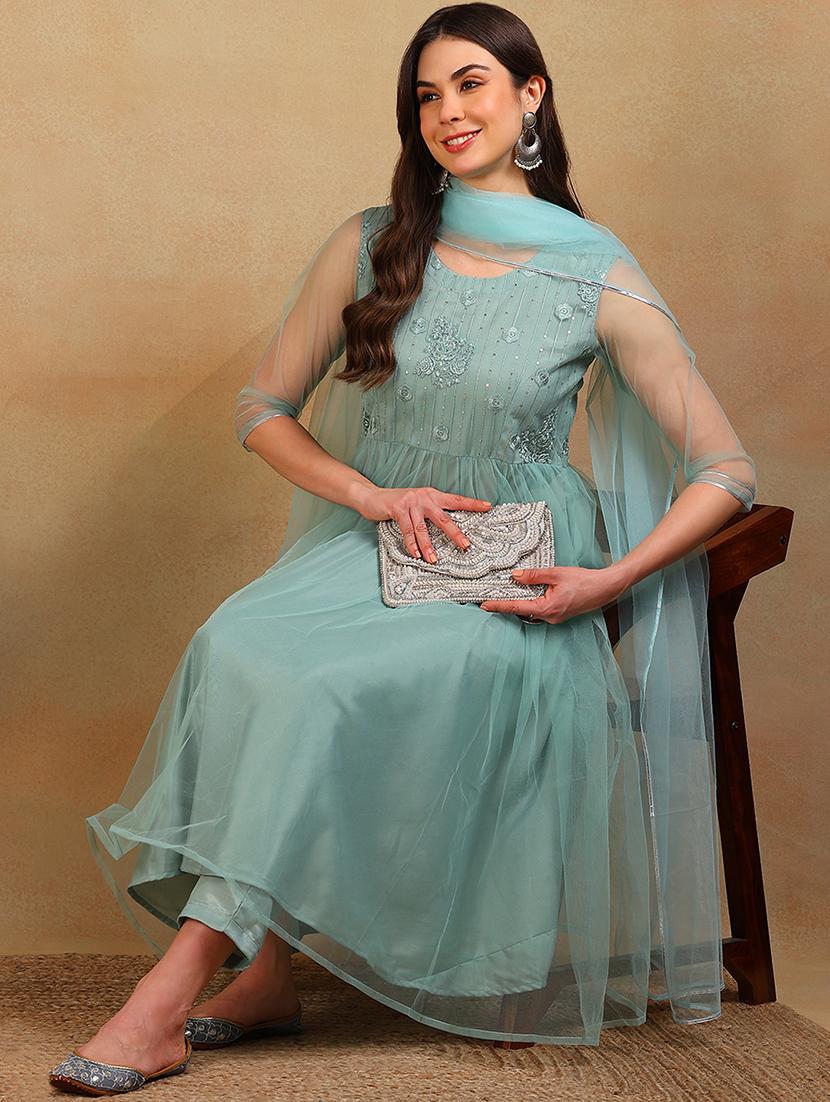 women kurta pant set with dupatta - 21024519 - Standard Image - 2