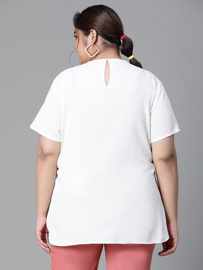 plus size women solid short sleeves top - 21024600 - Standard Image - 2