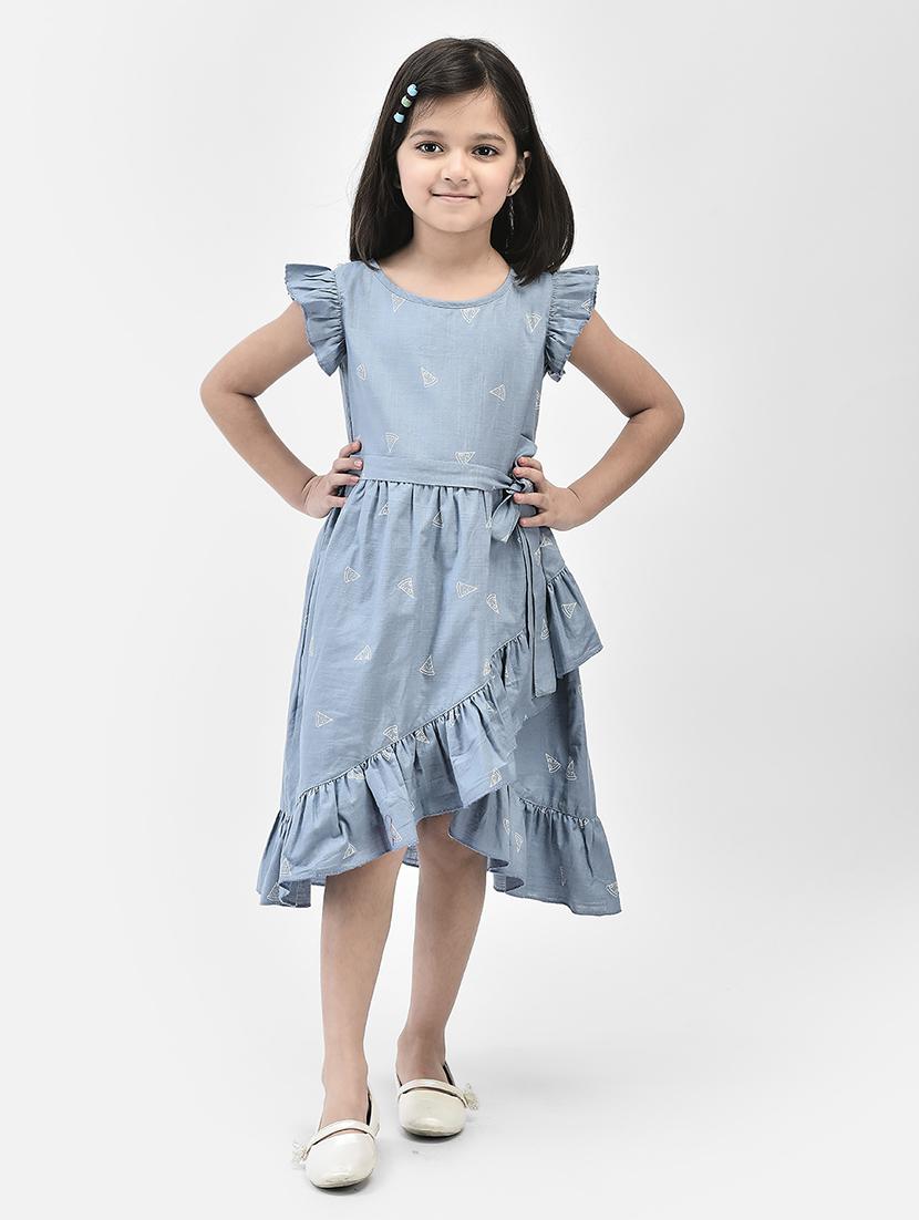 light blue printed detailed frock - 21024678 - Zoom Image - 0
