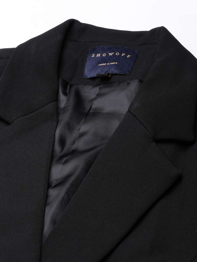 women solids lapel collar single breasted blazer - 21025234 -  Standard Image - 7