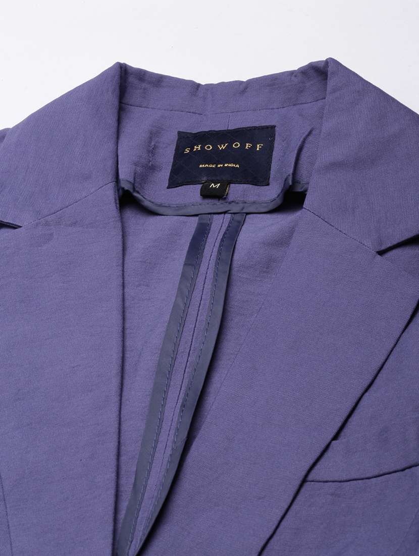 women solids lapel collar single breasted blazer - 21025245 -  Standard Image - 7