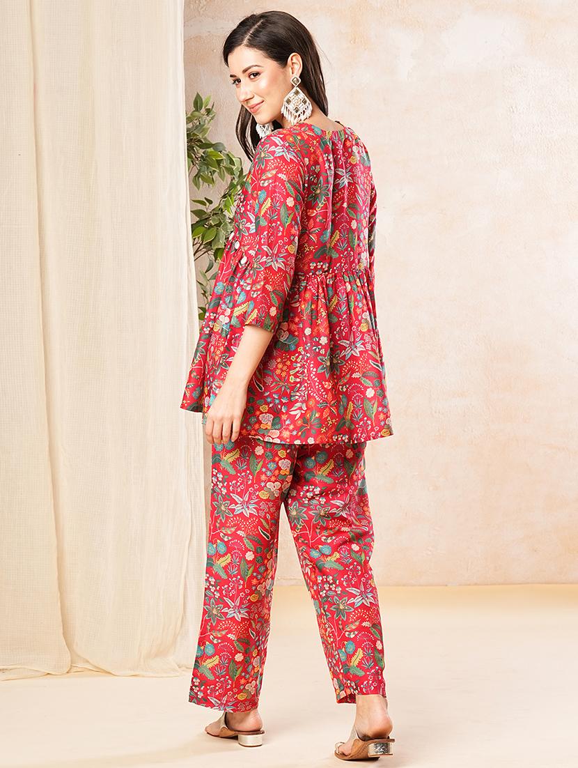 red printed co-ord set - 21025256 - Standard Image - 2