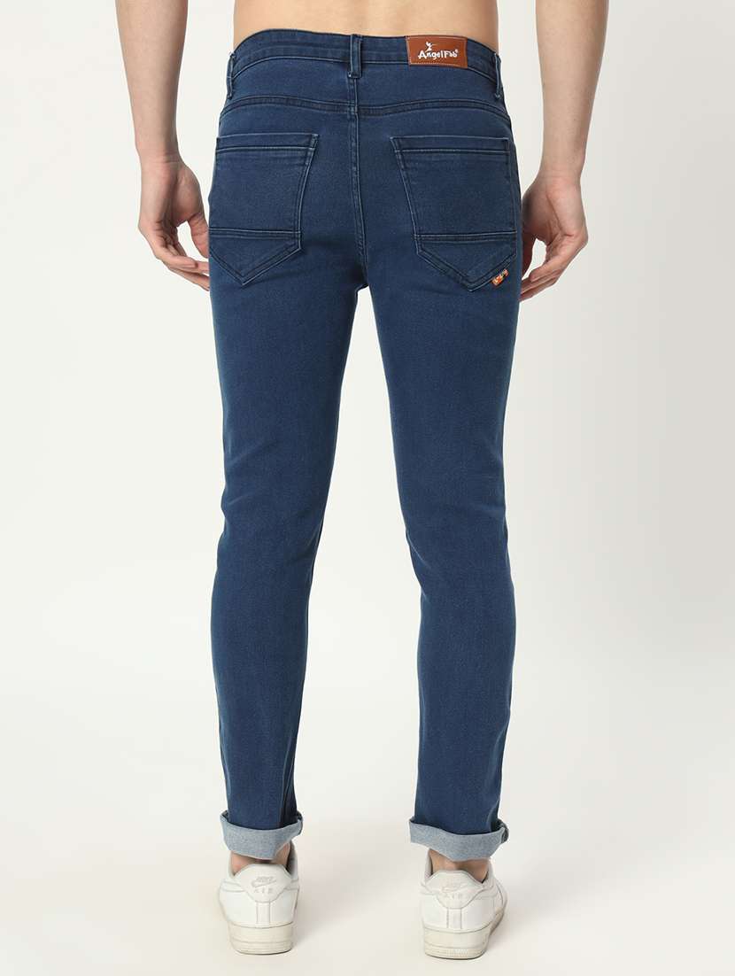 men mid rise plain denim jeans - 21025337 - Standard Image - 2