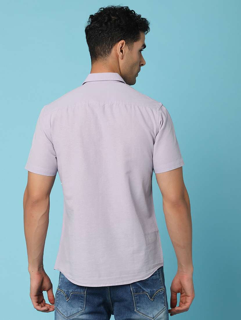 men solid collared casual shirt - 21025395 -  Standard Image - 2