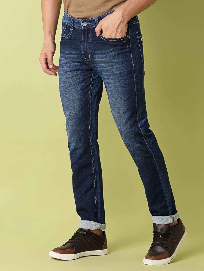 men blue plain jean - 21025477 -  Standard Image - 2