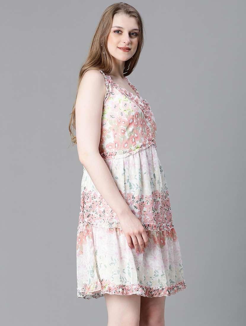 multi colored polyester aline dress - 21027002 -  Standard Image - 2