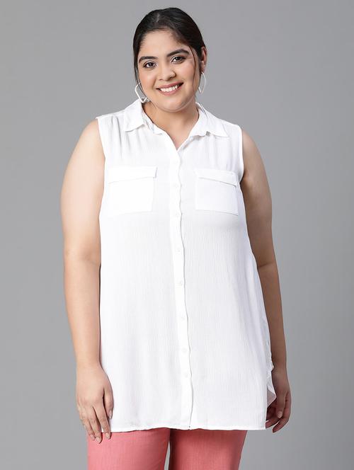 white viscose plus shirt - 21027010 -  Standard Image - 0