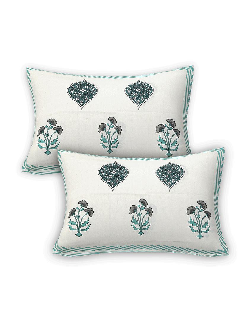 texstylers cotton floral print jaipuri 90 x 100 inches double bedsheet with 2 pillow covers - 21027144 - Standard Image - 2