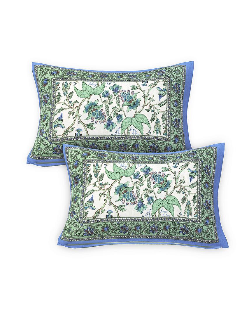 texstylers cotton floral print jaipuri 90 by 100 inches queen size bedsheet with 2 pillow covers - 21027148 - Standard Image - 2