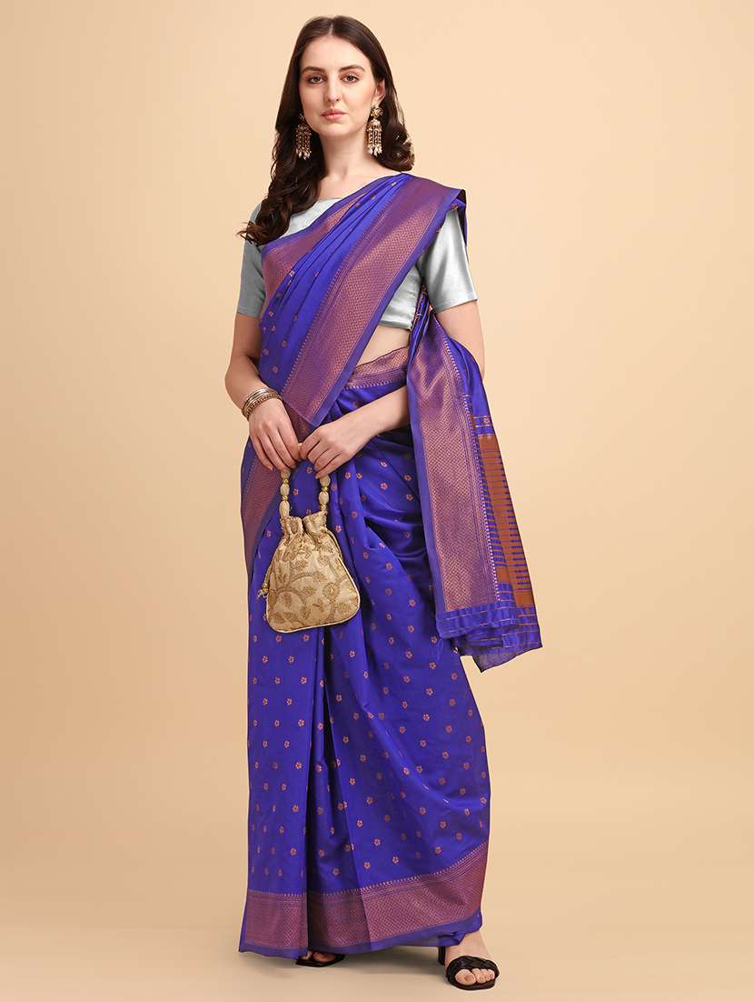 women self design banarasi saree with blouse