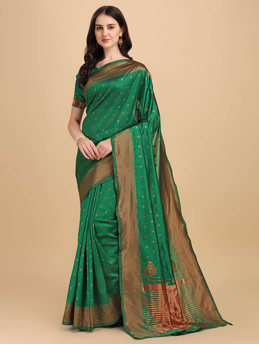 women self design banarasi saree with blouse