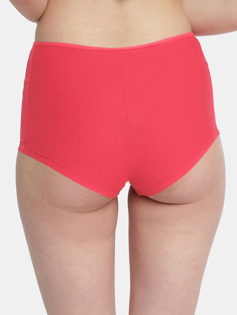 coral lycra boy shorts panty - 21028851 - Standard Image - 2