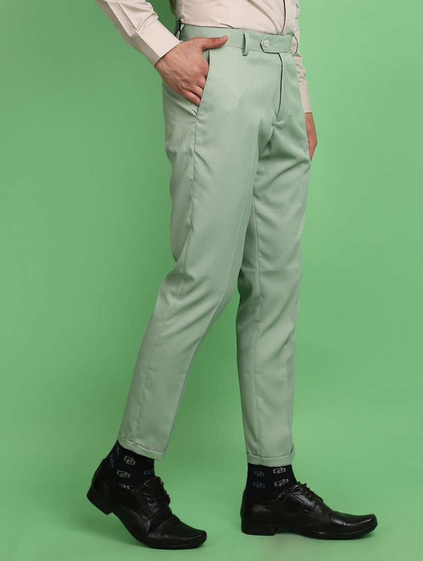 men solid slim fit formal trouser - 21028921 -  Standard Image - 2