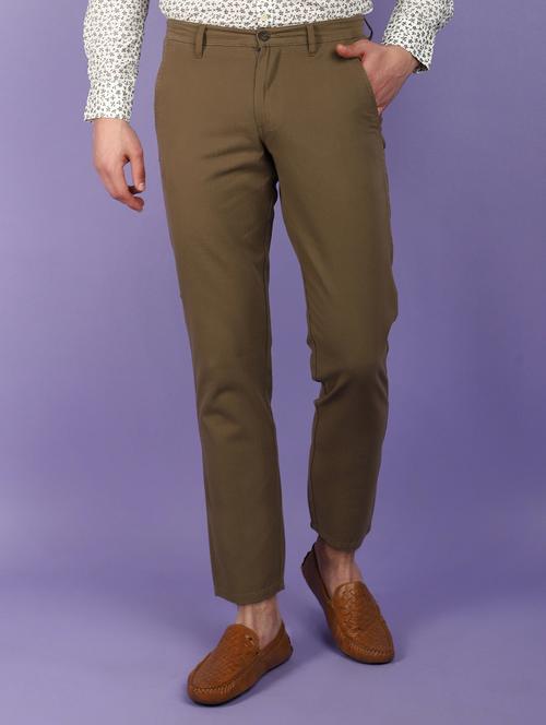 men solid ankle length chinos - 21028922 - Standard Image - 0