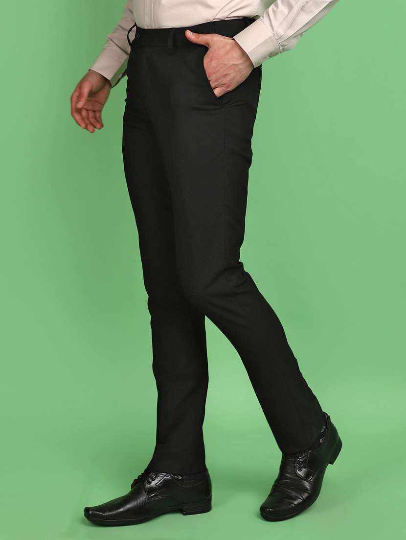 Men Solid Slim Fit Formal Trouser - 21029020 -  Standard Image - 2