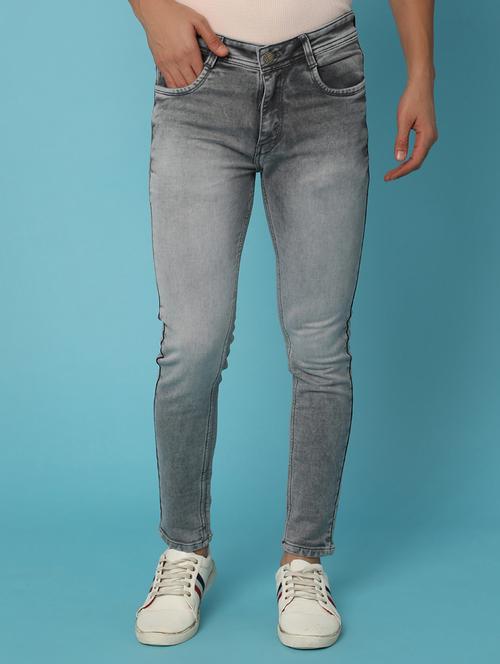 men mid rise plain denim jeans - 21029066 -  Standard Image - 0
