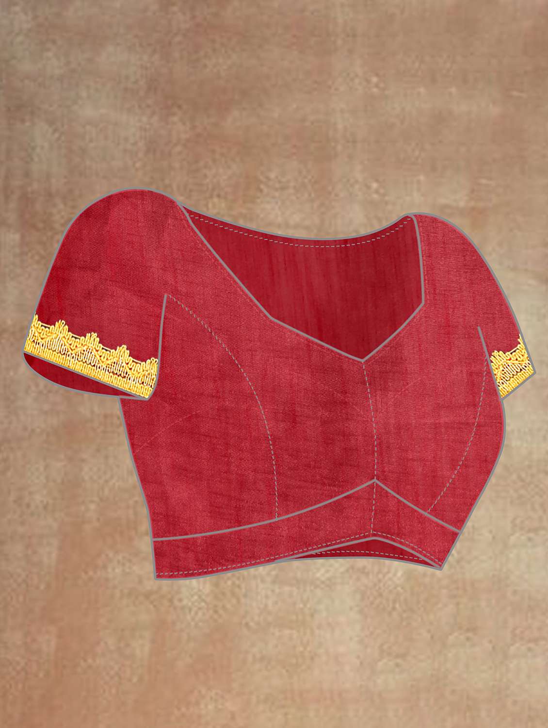 gold georgette bordered saree with blouse - 21029154 -  Standard Image - 2