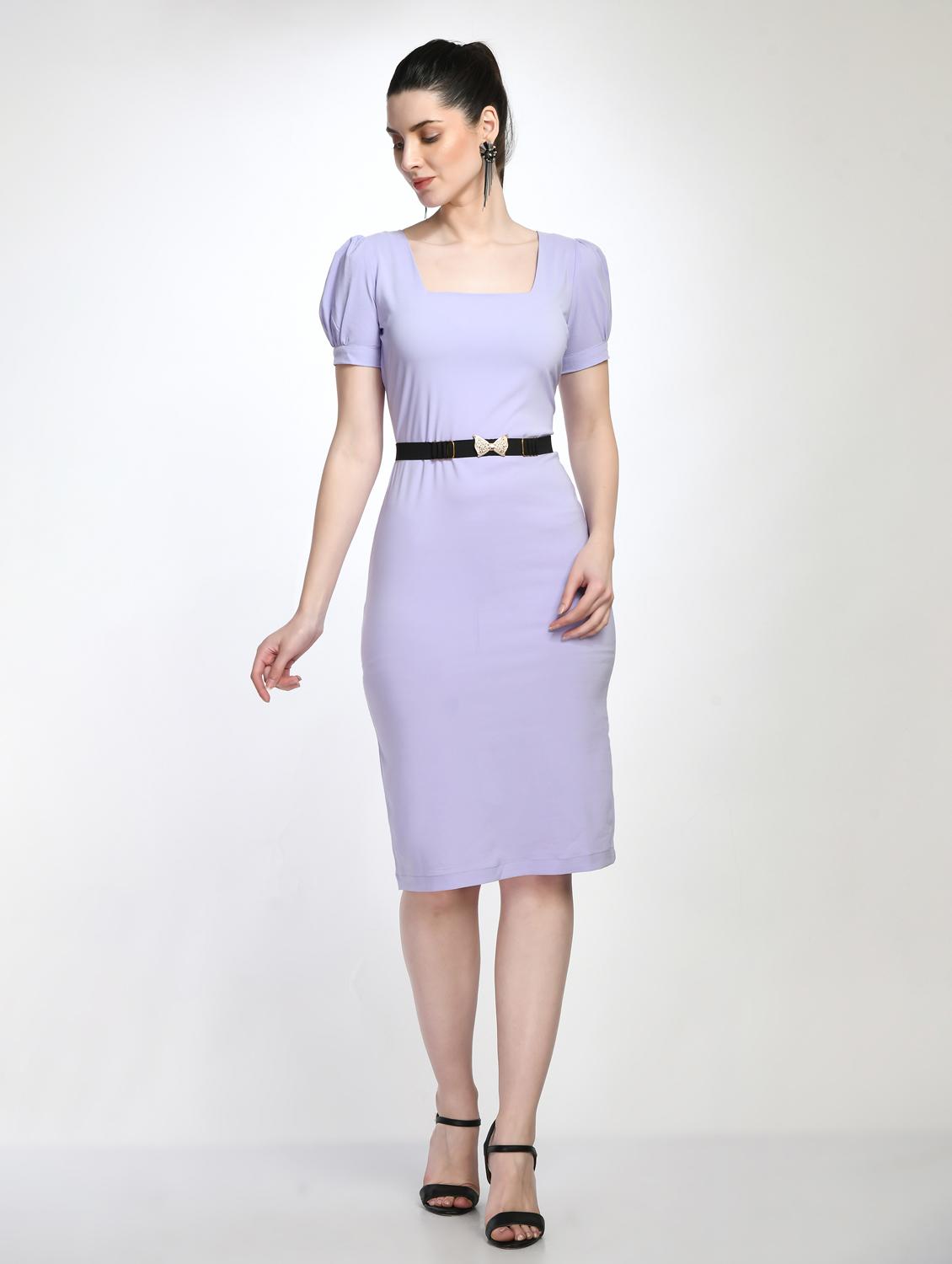 blue lycra blend sheath dress - 21029464 -  Zoom Image - 0