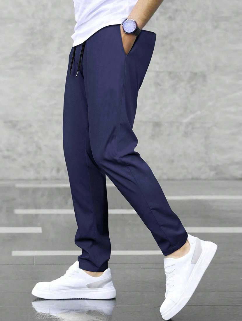 blue polyester  full length track pant - 21029962 -  Standard Image - 2